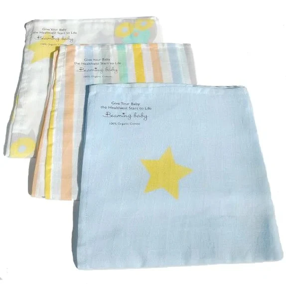 Beaming Baby Cotton Muslins 60cm Square Pack of 3 - Image 4