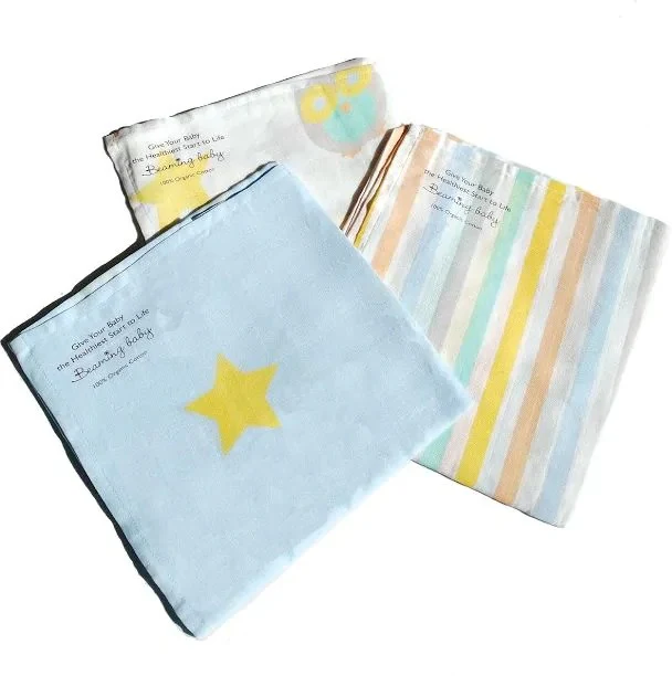 Beaming Baby Cotton Muslins 60cm Square Pack of 3 - Image 5