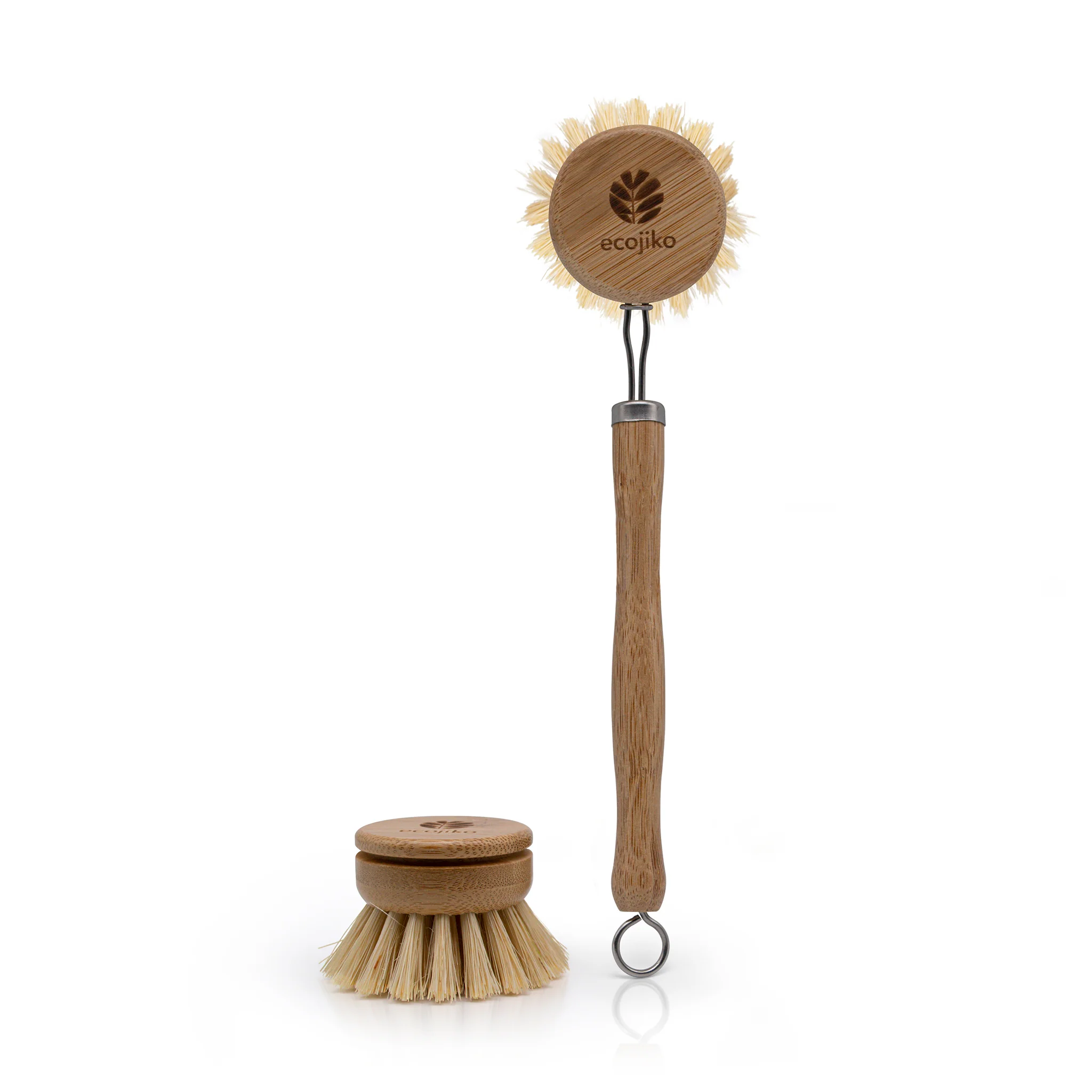 Ecojiko Long Handled Bamboo Dish Brush & Replacement Head
