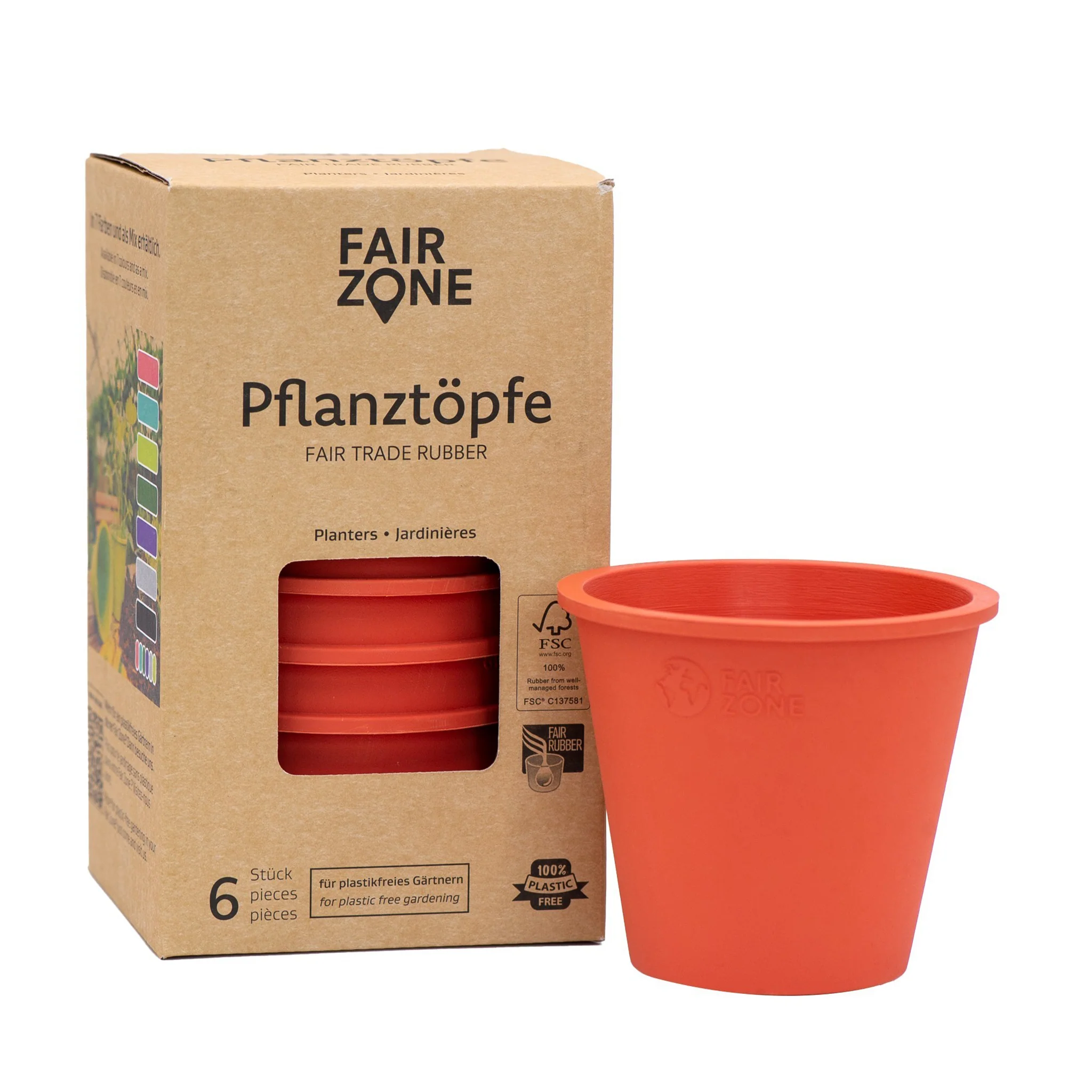 Fair Zone Rubber Plant Pots Pack of 6 - Image 4
