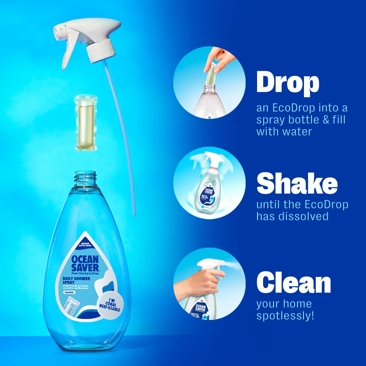 OceanSaver Daily Shower Spray Tropical Bliss EcoDrops 9ml - Image 3