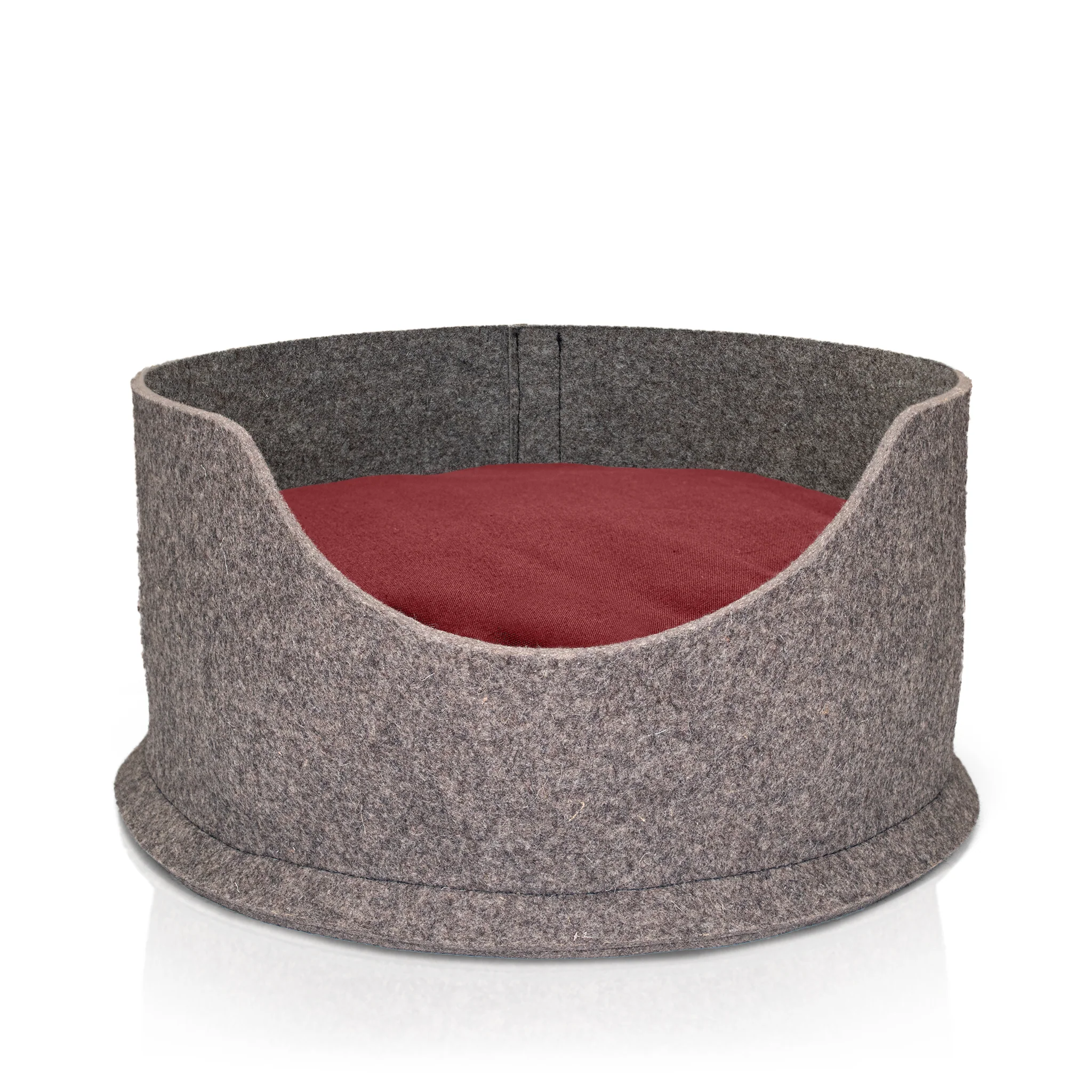 PetSnug Grey Round Wool Dog Bed - Image 12