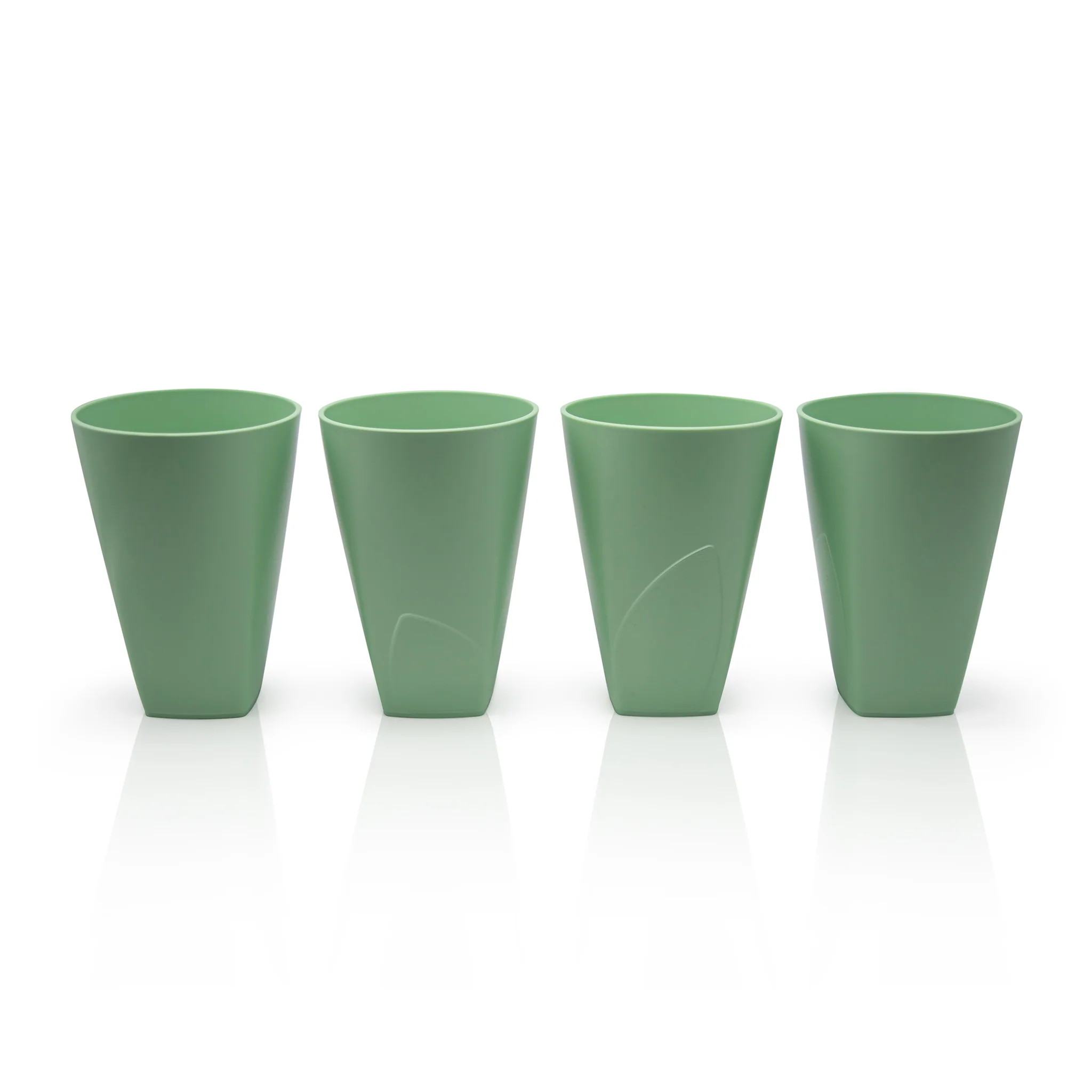 Set of 4 cups with cup-holder made of bioplastic from waste sugarcane - Image 3